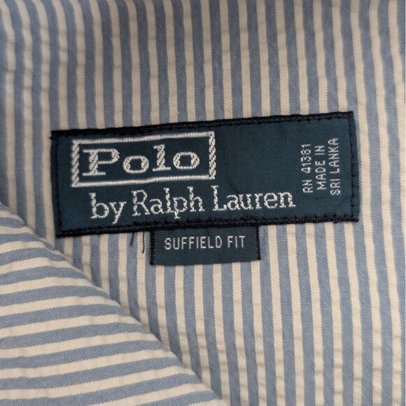 Polo Ralph Lauren Seersucker Shorts Mens Size 35 Blue Suffield Fit Striped - Picture 3 of 9